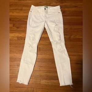Abercrombie and Fitch Harper Super Skinny White Denim Jeans Size 26S